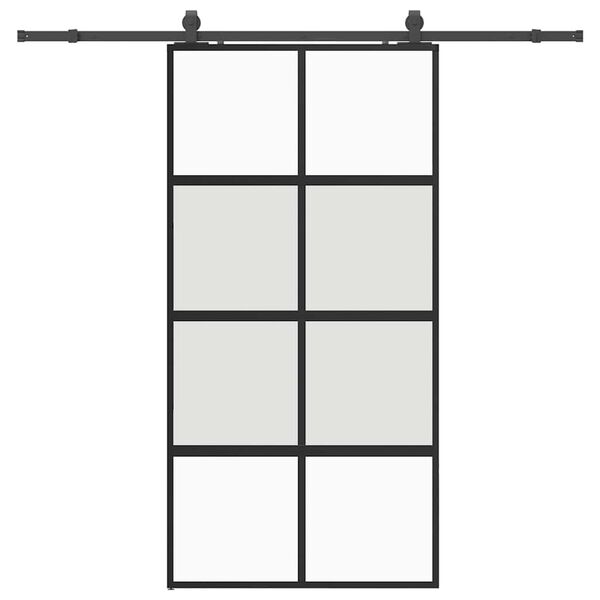 vidaXL Puerta corredera herrajes negro 102,5x205 cm vidrio templado