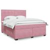 vidaXL Cama box spring con colch&oacute;n terciopelo rosa 180x200 cm