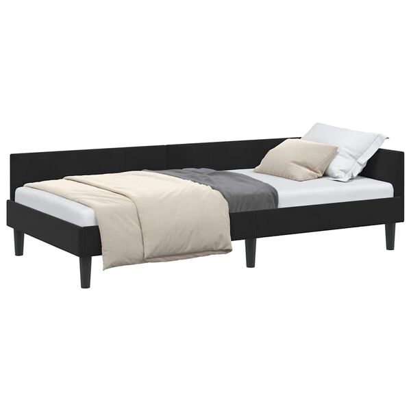 vidaXL Estructura de cama en esquina Negro 100 cm x 200 cm Terciopelo