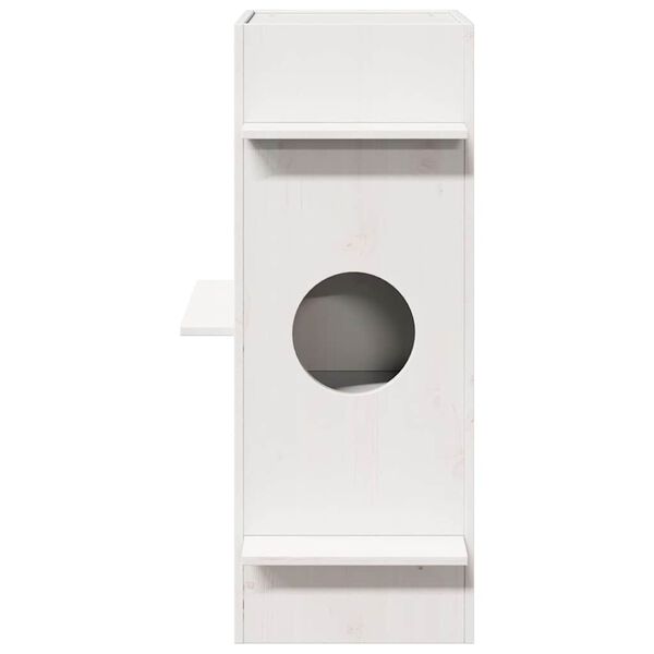 vidaXL Casa para gatos madera maciza pino blanca 43x43x90 cm
