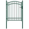 vidaXL Puerta de valla Emmen con arco superior de acero 100x98,5 cm verde