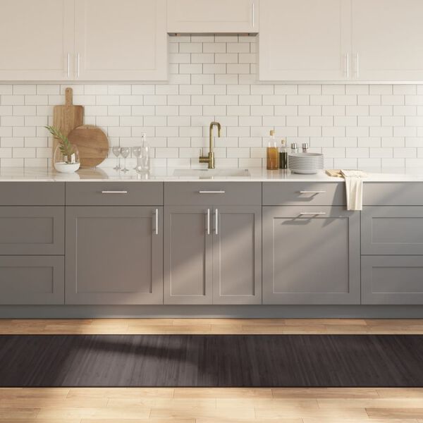 vidaXL Alfombra rectangular bamb&uacute; marr&oacute;n oscuro 70x400 cm