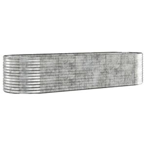 vidaXL Jardinera arriate acero galvanizado plata 322x100x68 cm