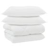 vidaXL Edred&oacute;n de Invierno con almohada 3 uds. Blanco Microfibra