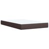vidaXL Cama box spring con colch&oacute;n tela marr&oacute;n oscuro 120x190 cm