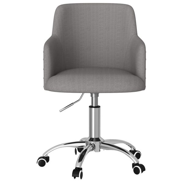 vidaXL Silla de oficina giratoria tela gris oscuro