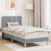 vidaXL Estructura de cama con cabecera Gris Claro 80 x 200 cm tela