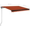 vidaXL Toldo manual retr&aacute;ctil con LED naranja y marr&oacute;n 300x250 cm