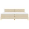 vidaXL Cama Box Spring LED con colch&oacute;n con LED Crema 200 x 200 cm tela