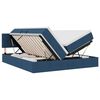 vidaXL Cama de almacenamiento LED con colch&oacute;n Azul 180 x 200 cm Tela