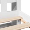 vidaXL Cama con estanter&iacute;a sin colch&oacute;n madera maciza blanca 160x200 cm