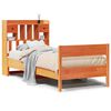 vidaXL Cama con estanter&iacute;a sin colch&oacute;n madera maciza marr&oacute;n 100x200 cm