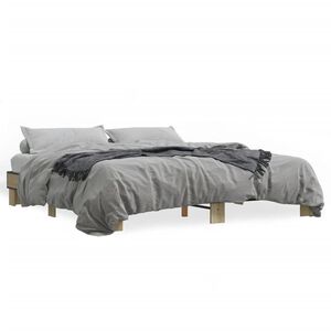 vidaXL Estructura cama madera ingenier&iacute;a metal roble Sonoma 160x200 cm