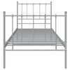 vidaXL Estructura de cama sin colch&oacute;n metal gris 100x200 cm