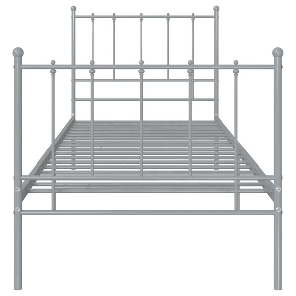 vidaXL Estructura de cama sin colch&oacute;n metal gris 100x200 cm
