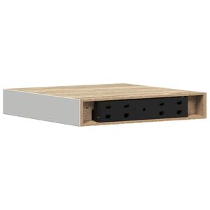 vidaXL Estante flotante de pared MDF roble y blanco 23x23,5x3,8 cm