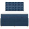 vidaXL Cama box spring con colch&oacute;n tela azul 160x200 cm