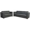 vidaXL Conjunto de sof&aacute;s 2 unidades tela gris oscuro