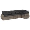 vidaXL Set de muebles de jard&iacute;n 6 pzas y cojines rat&aacute;n sint&eacute;tico gris