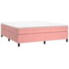 vidaXL Cama box spring con colch&oacute;n terciopelo rosa 200x200 cm