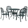 vidaXL Juego de comedor de jard&iacute;n 5 piezas aluminio fundido verde