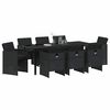 vidaXL Conjunto de Comedor de Jard&iacute;n 9 pcs Negro rat&aacute;n sint&eacute;tico