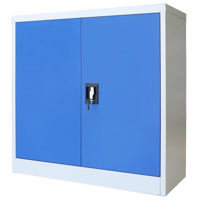 vidaXL Armario de oficina de metal 90x40x90 cm gris y azul