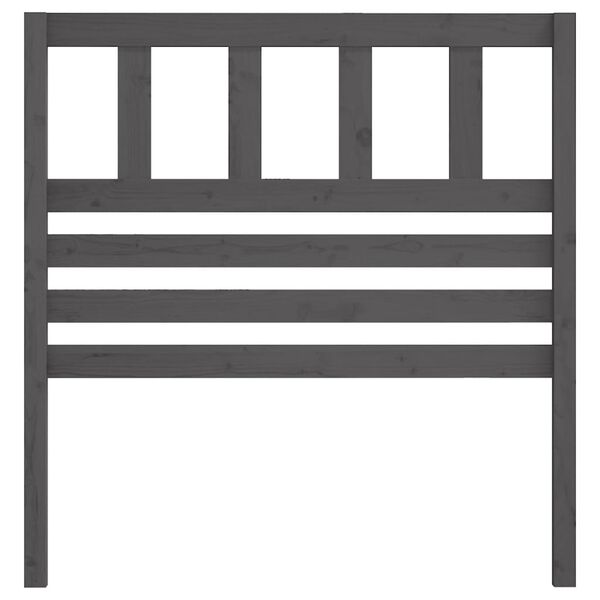vidaXL Cabecero de cama madera maciza de pino gris 96x4x100 cm