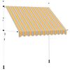vidaXL Toldo manual retr&aacute;ctil 250 cm amarillo y azul a rayas