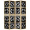 vidaXL Biombo separador 4 paneles madera maciza Paulownia marr&oacute;n negro