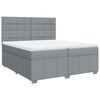 vidaXL Cama box spring con colch&oacute;n tela gris claro 200x200 cm