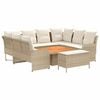 vidaXL Juegos de muebles 7 pcs Beige y Crema Rat&aacute;n sint&eacute;tico