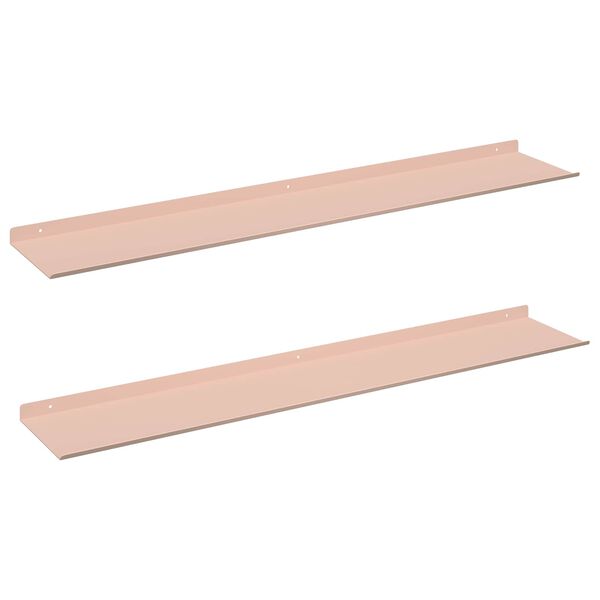 vidaXL Estante flotante 2 pcs Rosa 100 x 18 x 2,5 cm Acero