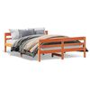 vidaXL Cama sin colch&oacute;n madera maciza de pino marr&oacute;n cera 120x200 cm