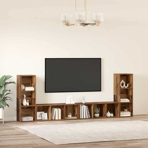 vidaXL Conjunto de mueble de TV 4 pcs Madera Vieja 37 x 35 x 107,5 cm