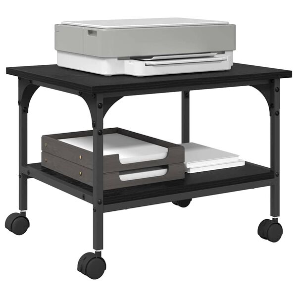 vidaXL Soporte para Impresora Roble Negro 50 x 40 x 38 cm