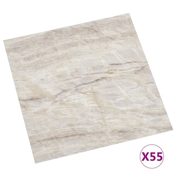 vidaXL Tableros de Suelo 55 pcs Beige 5,11 m&sup2; PVC