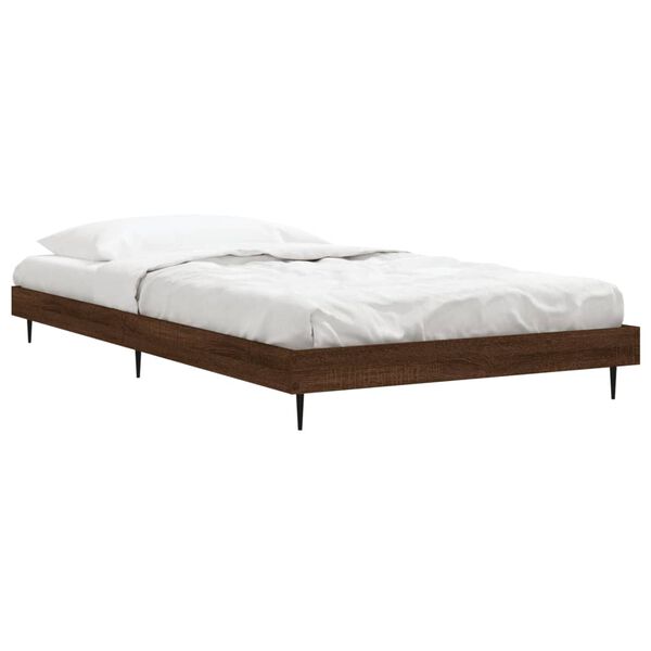 vidaXL Estructura de cama sin colch&oacute;n madera marr&oacute;n roble 100x200 cm