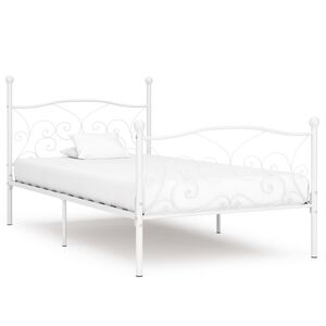 vidaXL Cama con somier sin colch&oacute;n metal blanco 90x200 cm