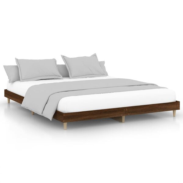vidaXL Estructura de cama sin colchón roble marrón 200x200 cm