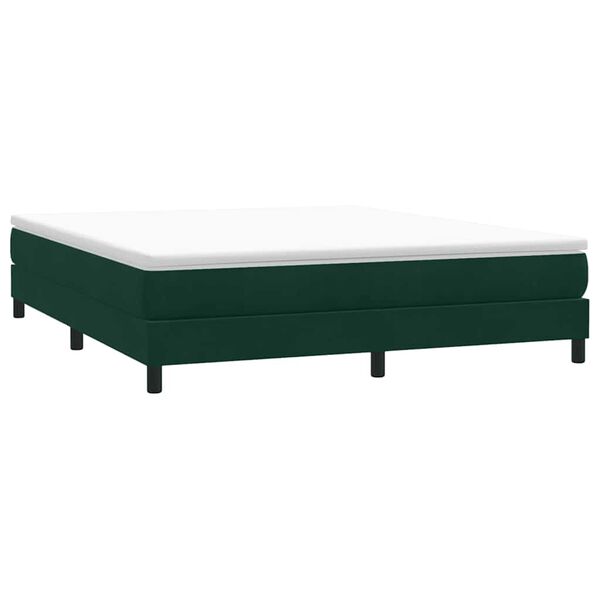 vidaXL Cama box spring sin colch&oacute;n terciopelo verde oscuro 180x220 cm