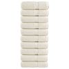 vidaXL Toallas de mano premium SOLUND 10 unidades color crema 30x30 cm 600 g/m&sup2;