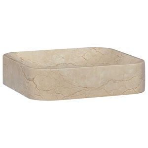 vidaXL Lavabo crema m&aacute;rmol 40x40x10 cm