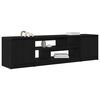 vidaXL Mueble de TV de madera de roble negro 188,5x41x50 cm