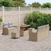 vidaXL Conjunto de sof&aacute; de jard&iacute;n con coj&iacute;n 8 pcs Beige y Gris Claro