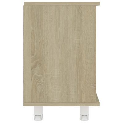 vidaXL Armario baño madera contrachapada blanco y roble 60x32x53,5 cm