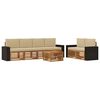 vidaXL Conjunto de sof&aacute;s de exterior 7 uds. Natural y Beige