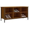 vidaXL Mueble zapatero madera contrachapada roble marr&oacute;n 100x35x50 cm