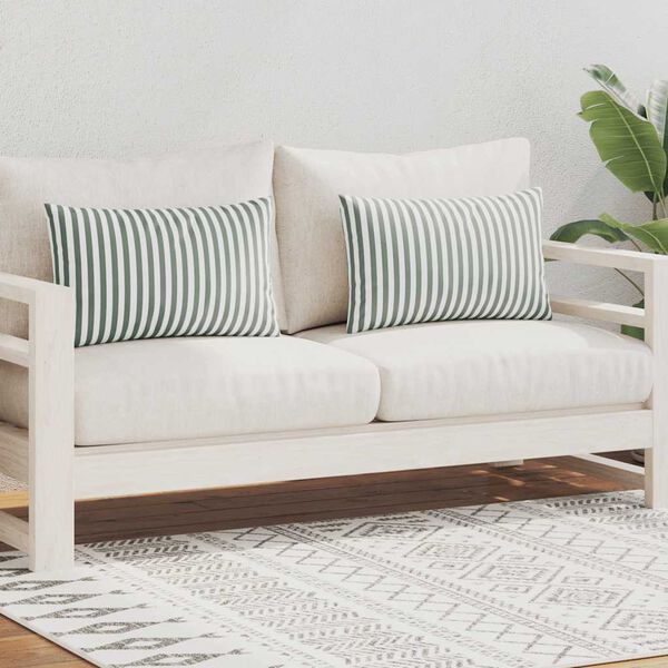 vidaXL Cojines para exterior a rayas 60x40 cm gris 2 unidades