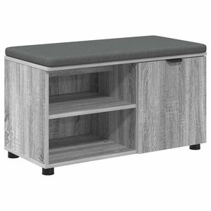 vidaXL Banco de entrada con coj&iacute;n Gris Sonoma 80 x 38 x 46 cm